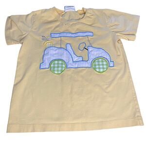 Castle and Crowns yellow golf cart embroidered‎ short sleeve shirt SIZE 5